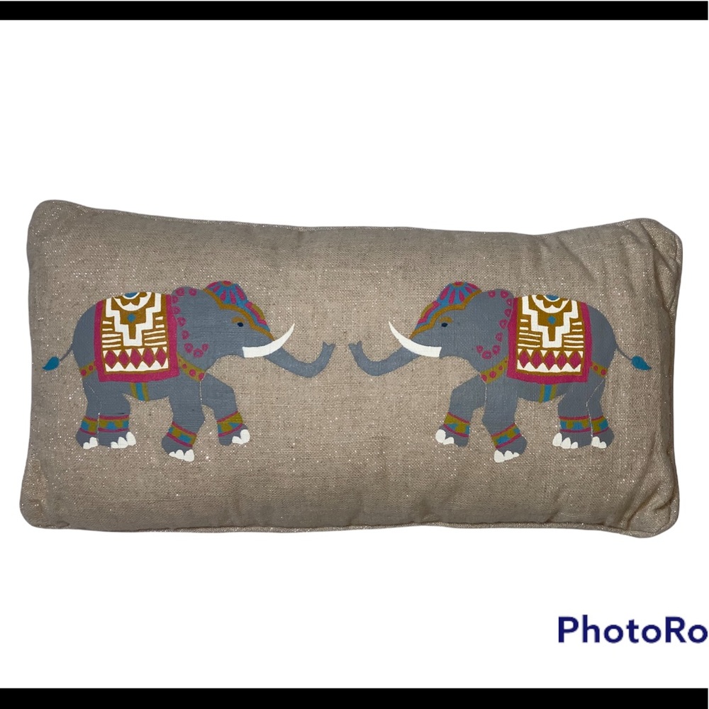 Elephant Pillow with Flecks of Silver
